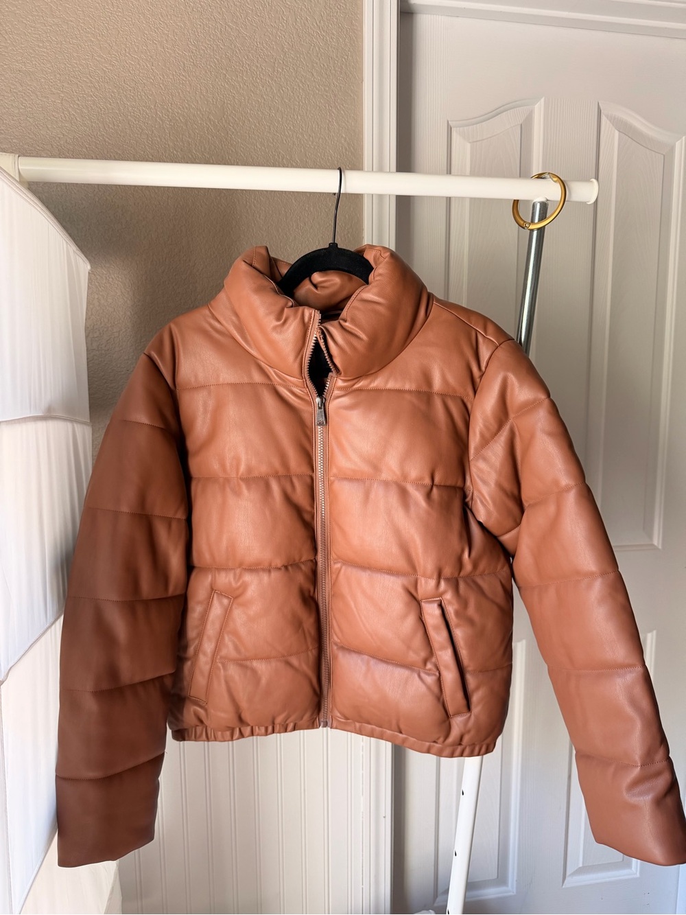 Sebby Cognac Brown Puffer Jacket